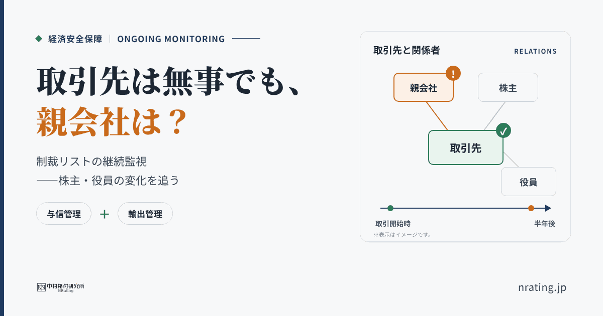 取引先は無事でも、親会社は？ 制裁リストの継続監視――株主・役員の変化を追う
