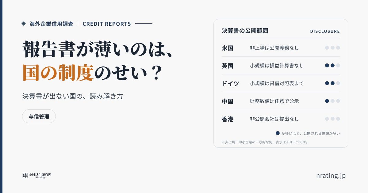 報告書が薄いのは、国の制度のせい？ 決算書の公開範囲（米国・英国・ドイツ・中国・香港）